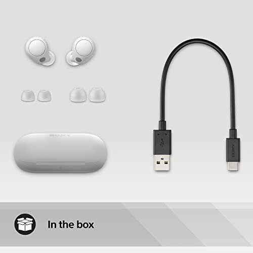 Sony Sony WF-C700N Wireless, Bluetooth, Noise Cancelling Earbuds (Small, Lightweight Earbuds with Multi-Point Connection, iOS & Android) White 2