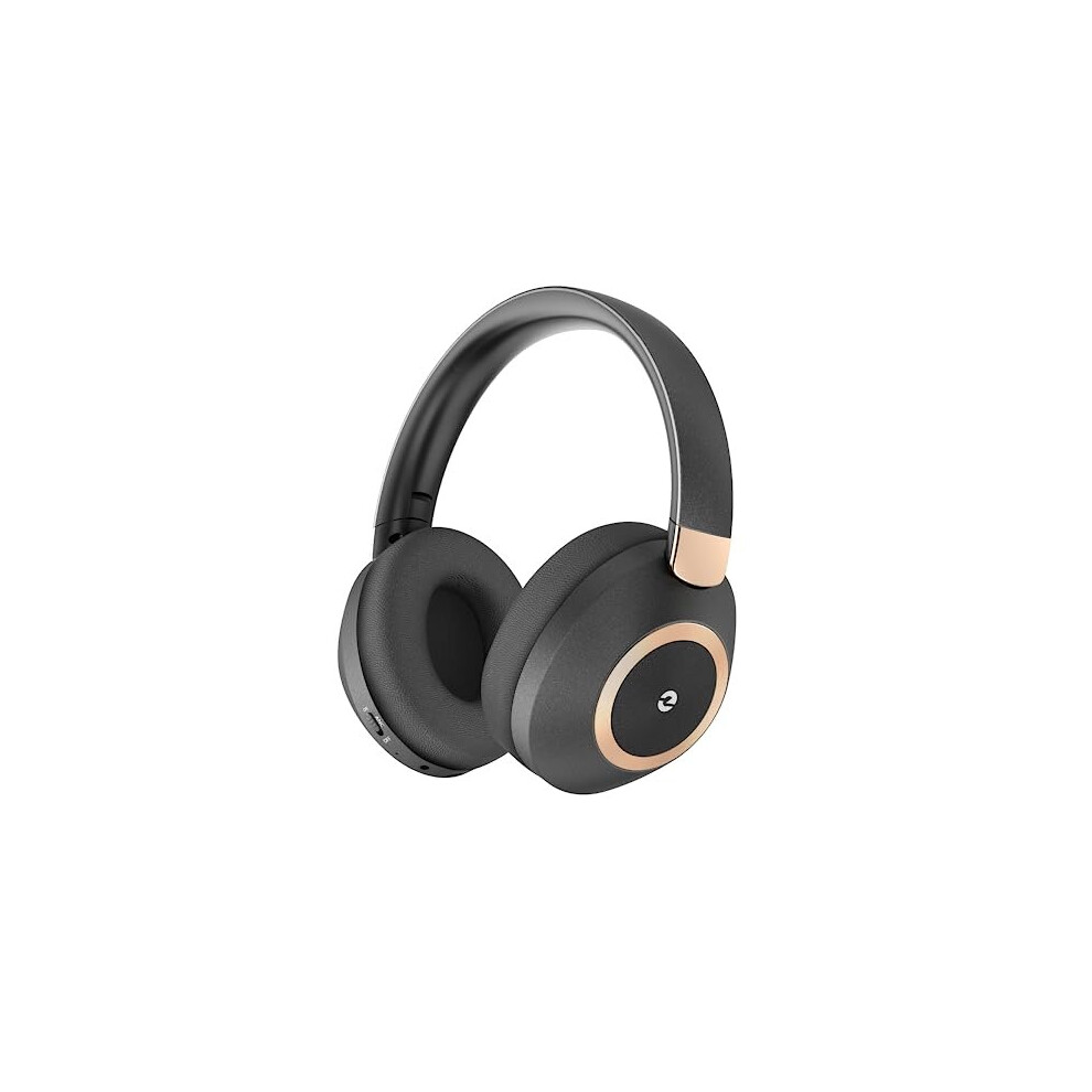Active Noise Cancelling Headphones, 100H Playtime Headphones Wireless Bluetooth, Wireless Headphones With Microphone,Office,Home Black/Gold 843030112455