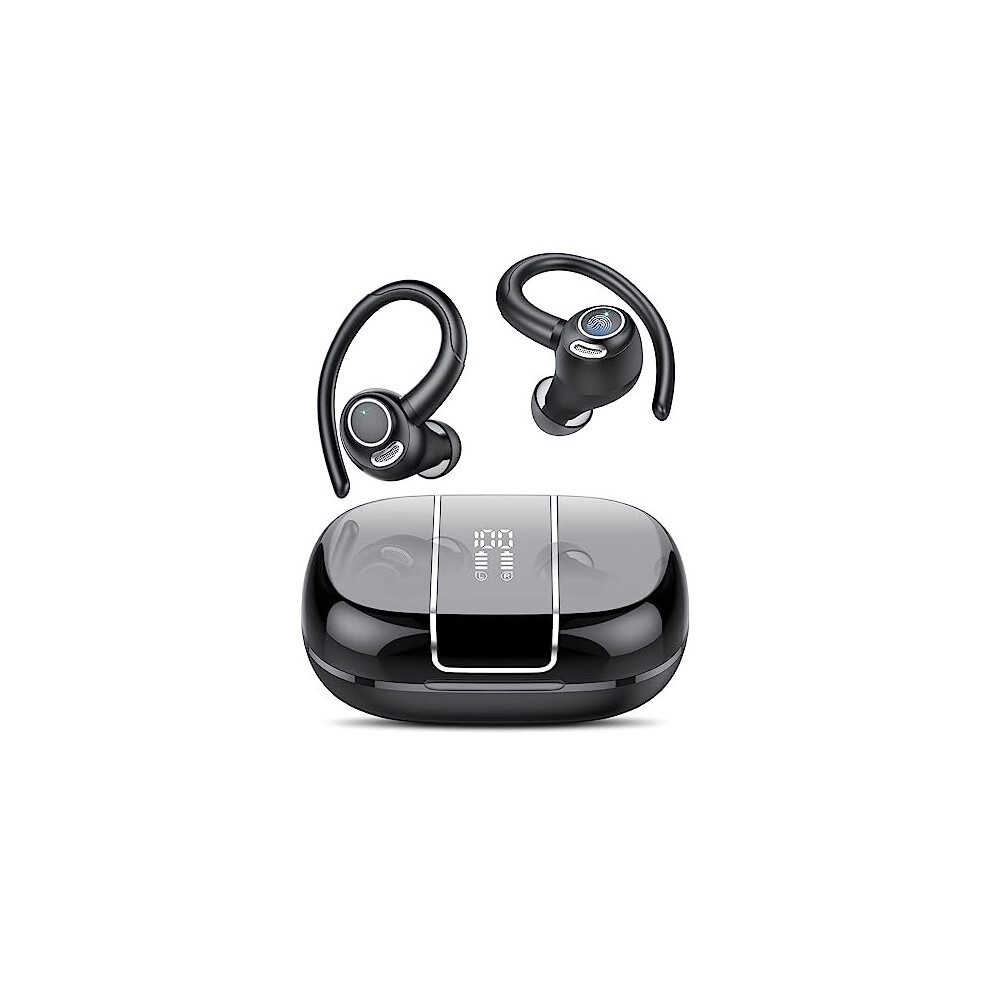 Csasan Wireless Earbuds, Bluetooth 5.3 Headphones With Cvc8.0 Noise Cancelling Mic, 3D Stereo Wireless Headphones, Headsets For Sport Black