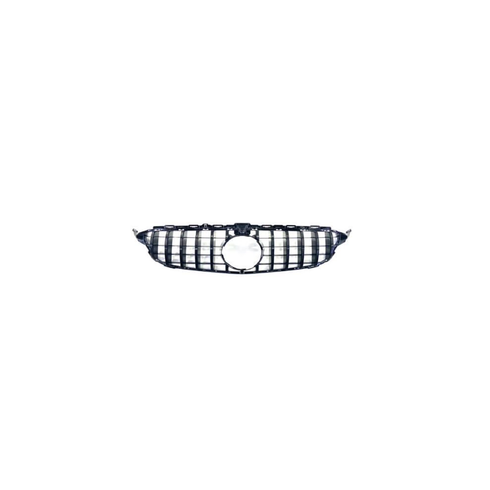 (Black) Mercedes C Class W205 Amg Gt-R Panamericana Style Front Grille (Without Camera Hole) (2015 - 2018) Black 5060468078688