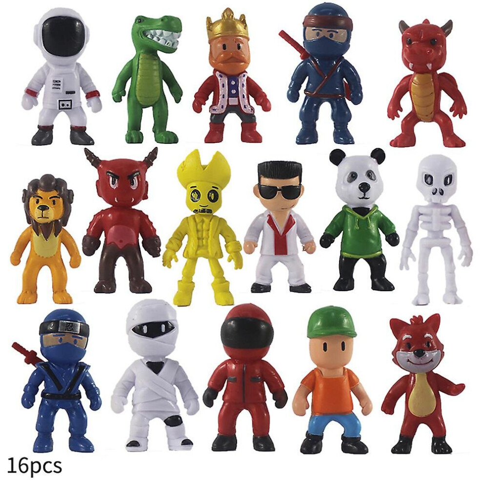 Ubsyqlospqbx 16Pcs/Set Stumble Guys Action Toy Cake Toppers Mini Doll Kids