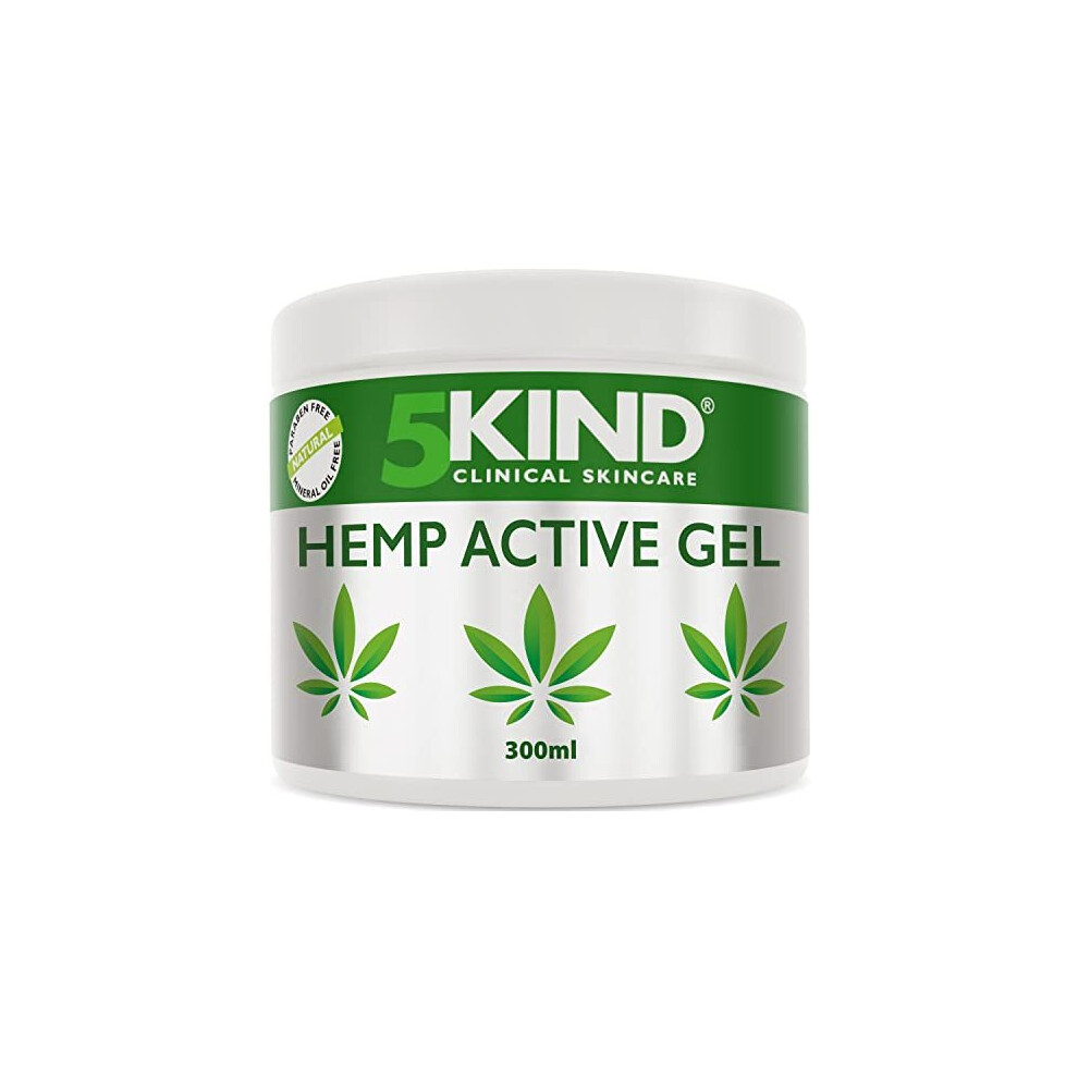 5kind Hemp Active Gel 300ml - High Strength Hemp Oil Formula - Joint & Muscle, Back Pain, Relief  - Hemp Cream Rich in Natural Extracts