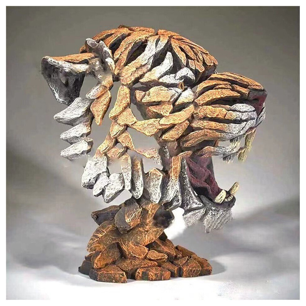 (7-Tiger) Figurine Resin Shark Statue Cracked Animal Sculpture Art Crafts Ornament