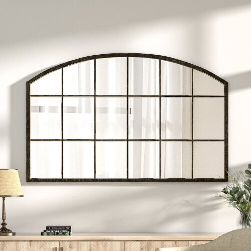 Living And Home Arched Bronze Frame Wall Mirror