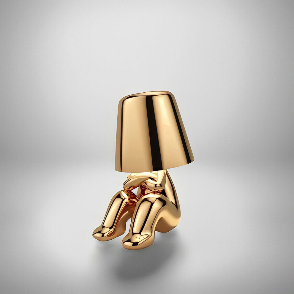 (Gold, Mr Where) Modern LED Table Lamp USB Rechargeable Gold/Chrome Night Light Dimmable Thinker-image-OPC-PCFBTDJ-NEW