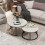 (White Sintered Stone-top) Set of 2 Modern Round Nesting Coffee Table 3