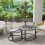 (Grey  Sintered Stone-top) Set of 2 Modern Round Nesting Coffee Table 1
