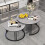 (Grey  Sintered Stone-top) Set of 2 Modern Round Nesting Coffee Table 3