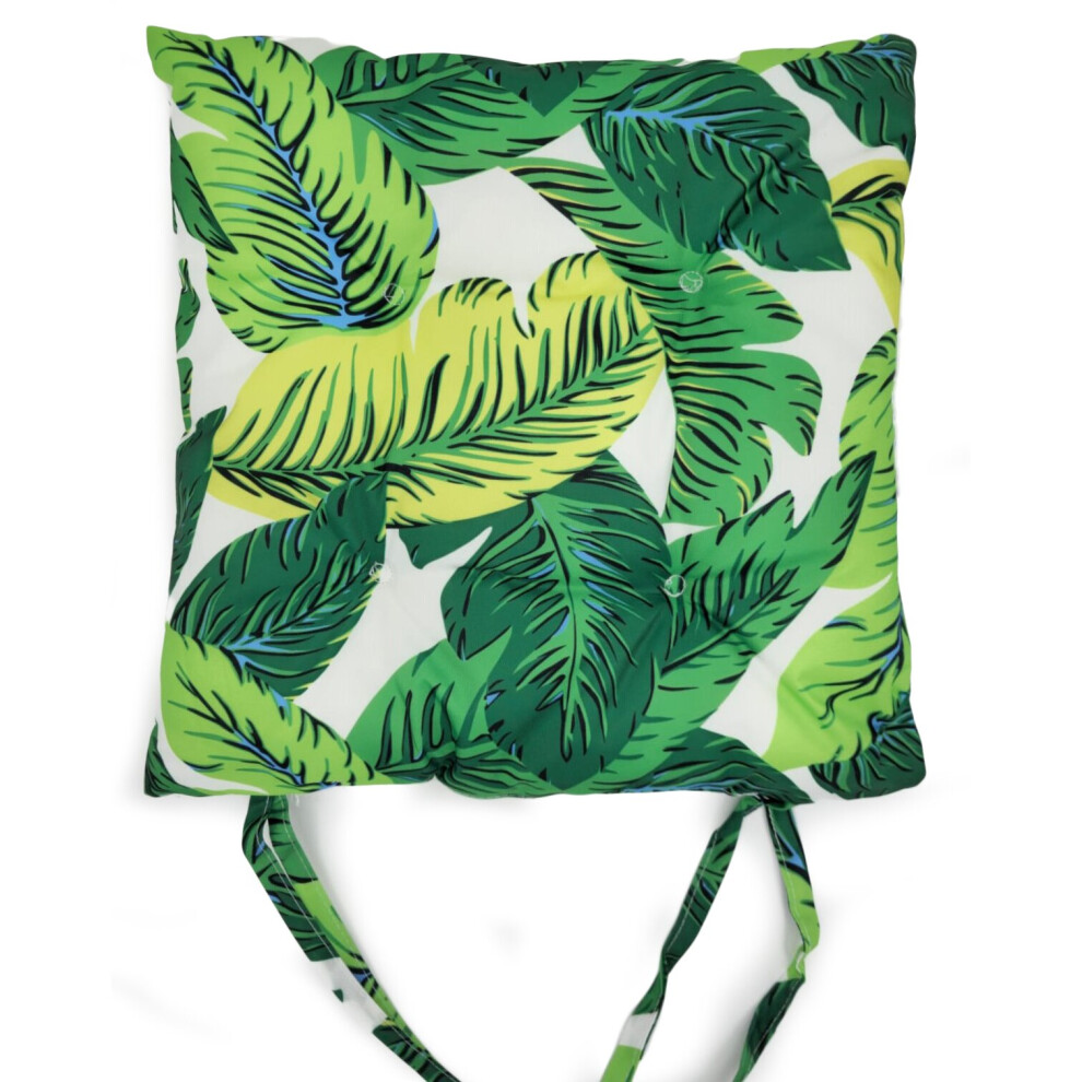 Cushion Mania (40Cm X 40Cm X 6Cm, Floral Green) Waterproof Outdoor Chair Bench Pads Garden Chunky Bench Seat Pads