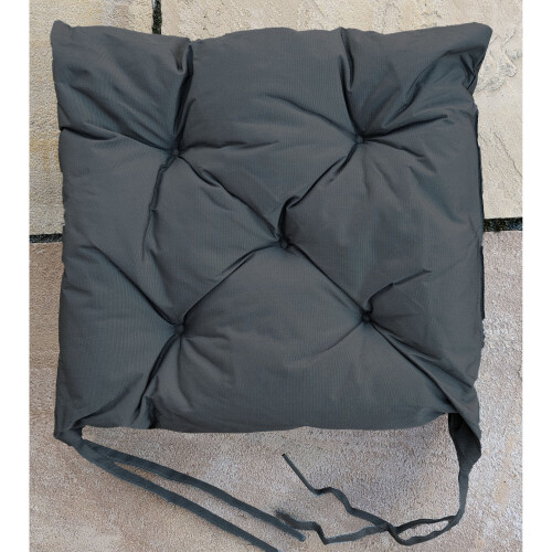 (40cm x 40cm x  6cm, Grey) Waterproof Outdoor Chair Bench Pads Garden CHUNKY Bench Seat Pads