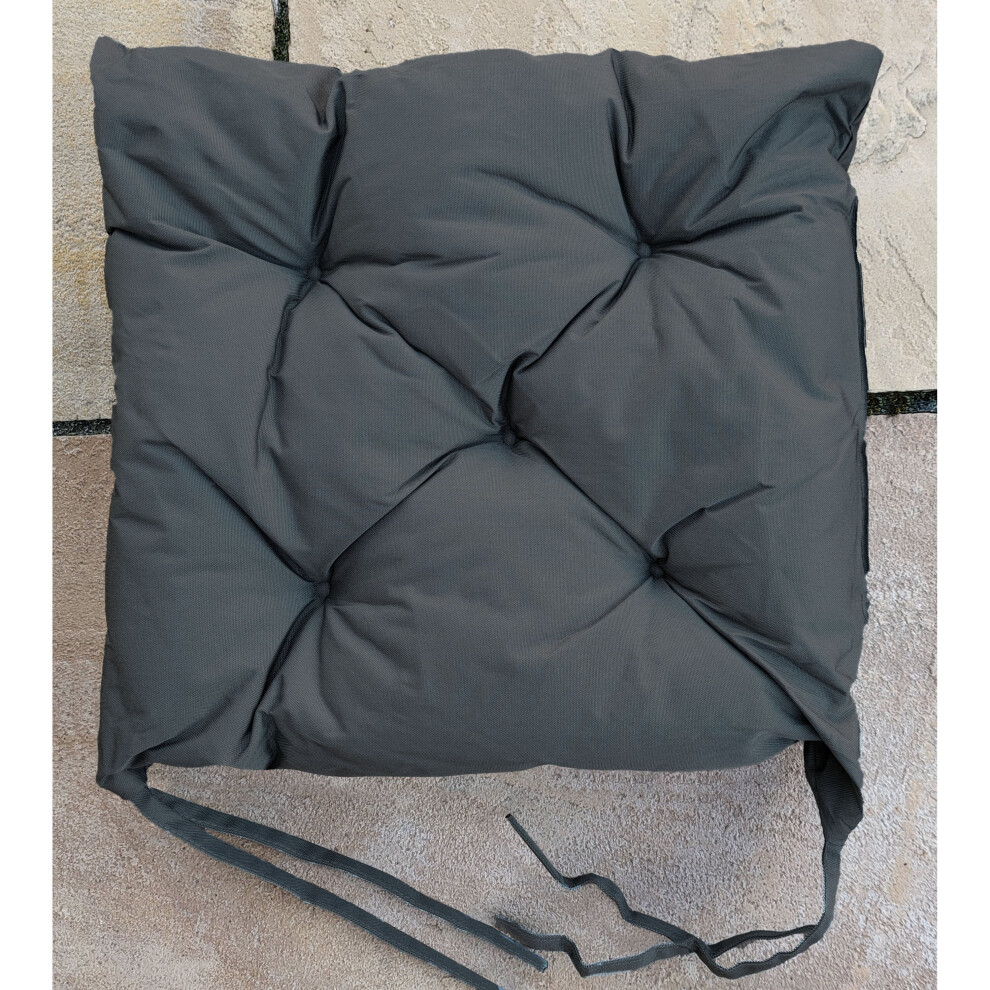 (40cm x 40cm x  6cm, Grey) Waterproof Outdoor Chair Bench Pads Garden CHUNKY Bench Seat Pads