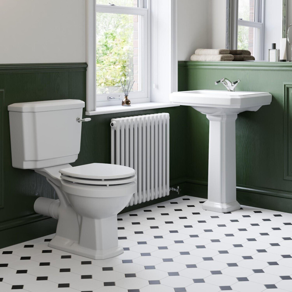 Traditional Cloakroom Suite Close Coupled Toilet Wc 1 Tap Hole Basin Bathroom 5056696026522
