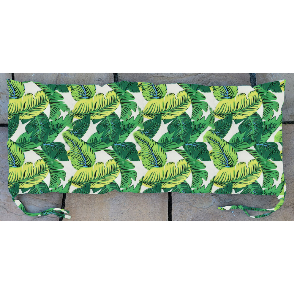 (170cm x 52cm x 6cm, Floral Green) Waterproof Outdoor Chair Bench Pads Garden CHUNKY Bench Seat Pads