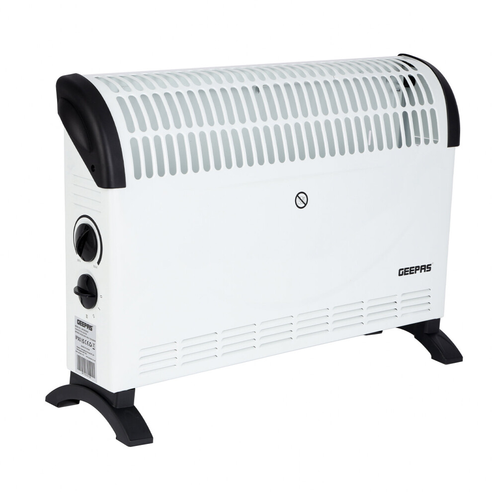 GEEPAS Convector Heater 2000W | Portable Free-Standing Electric Heater for Home with 3 Heat Settings Quiet Operation Energy-Efficient & Safe Heating