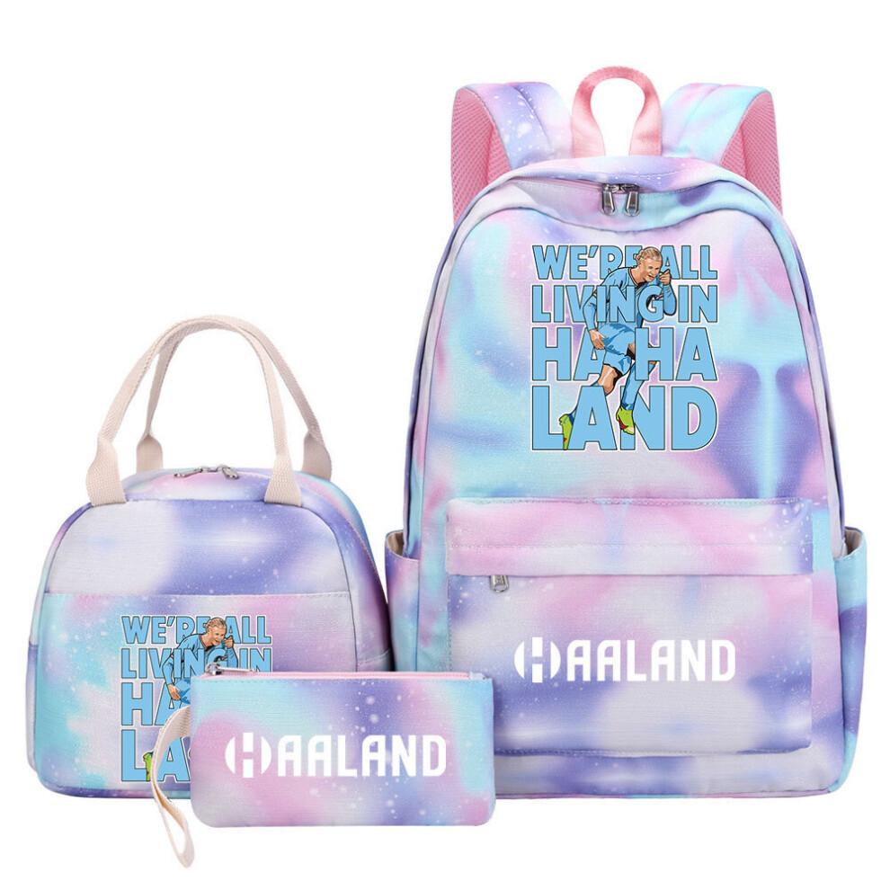 3pcs Sets Haaland Backpack School Bag Travel