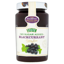 Stute No Sugar Added Blackcurrant Extra Jam 430g ( pack of 6 )
