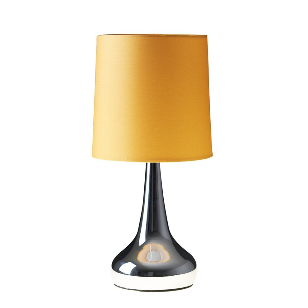 Teardrop Pair of Silver Table Lamps Touch On/Off Dimmable