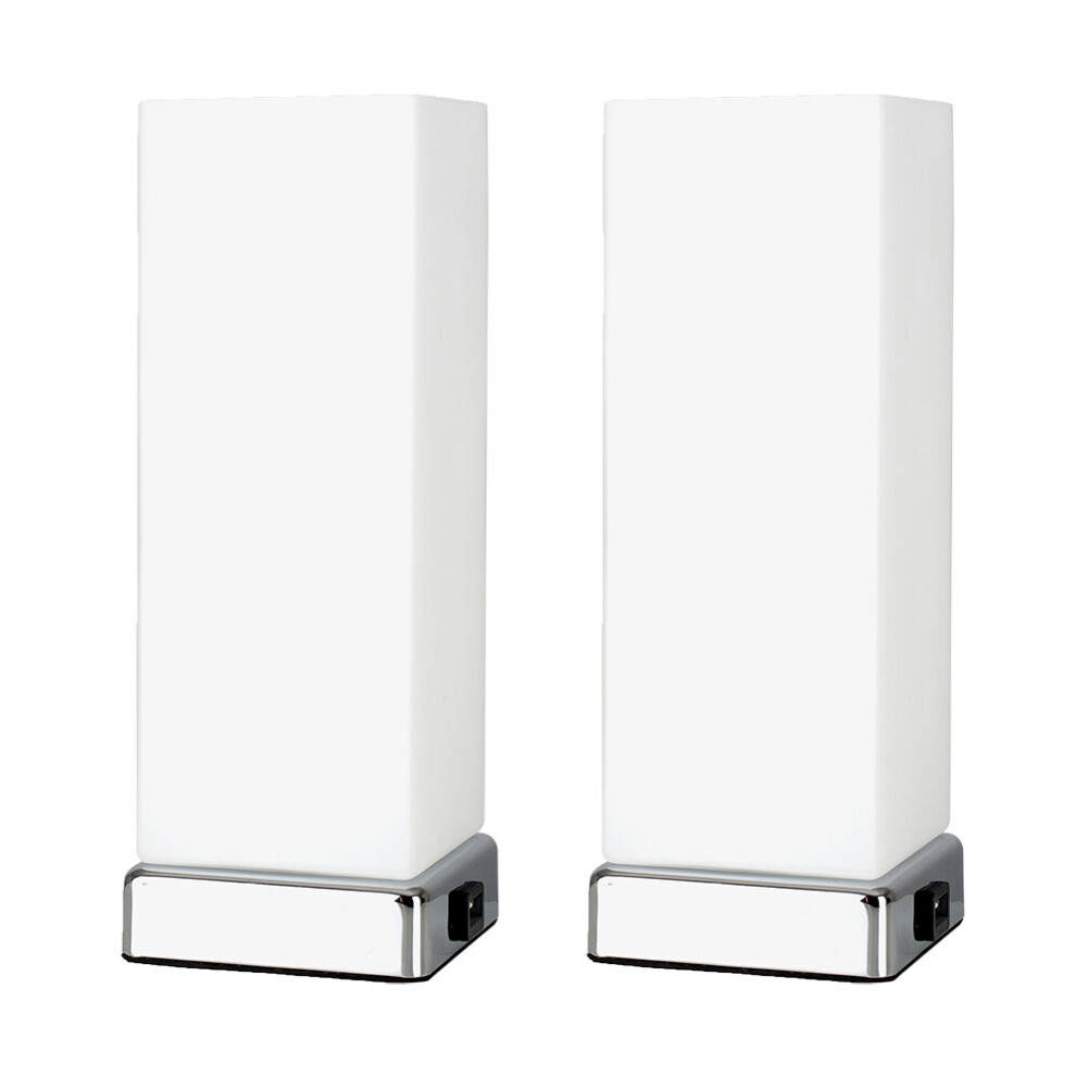 LAzio Pair of Silver Table Lamp Touch On/Off