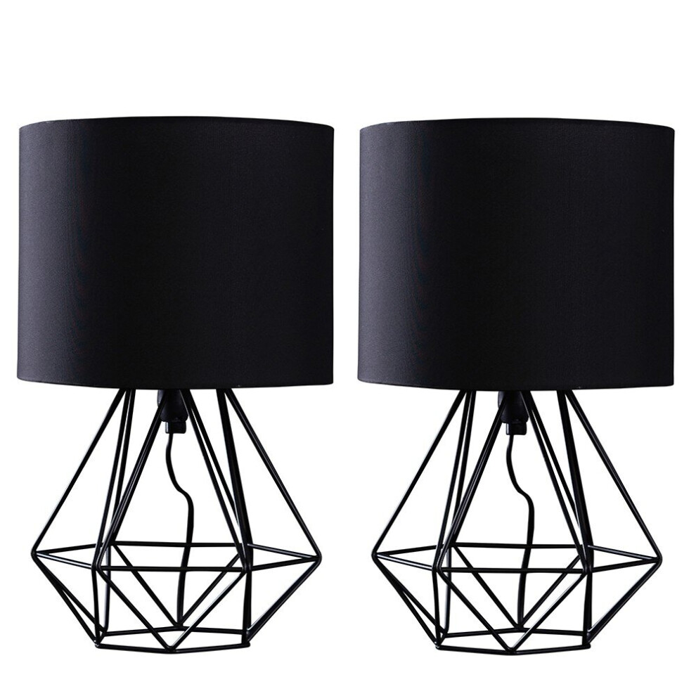 Angus Pair of Black Table Lamp