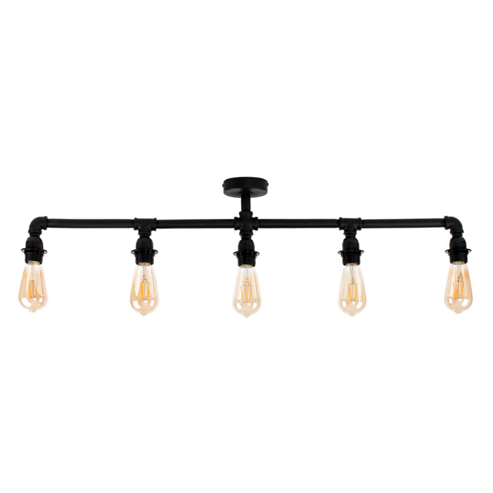 Luiggi 5 Way Black Ceiling Bar Light