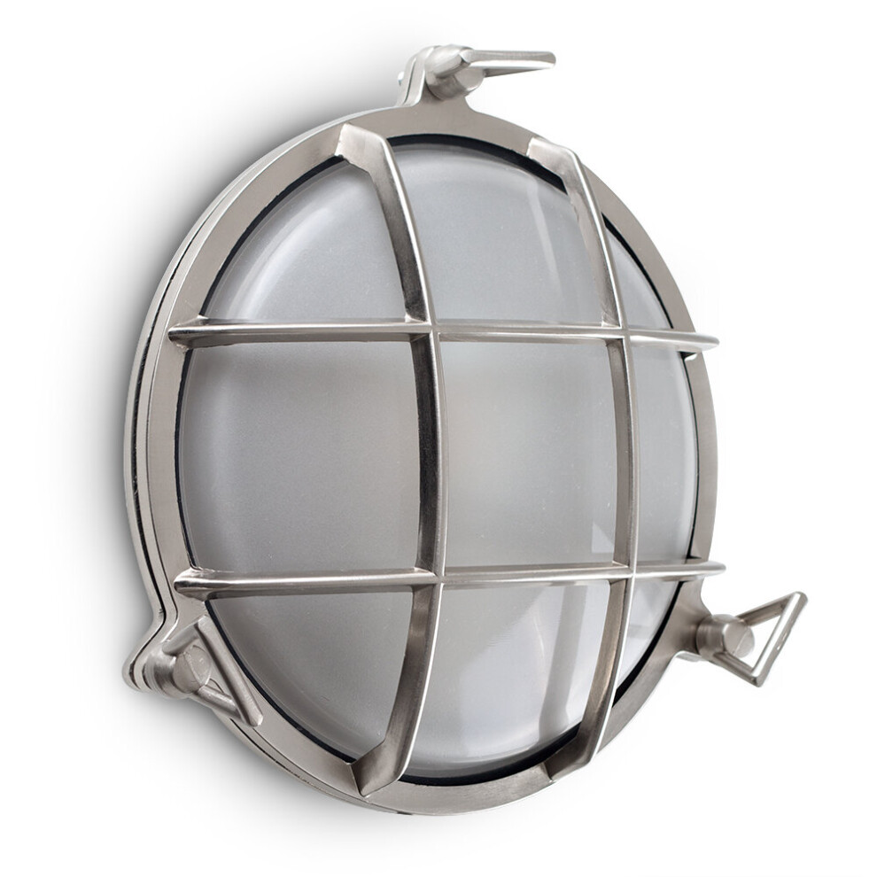Stern Silver Outdoor Wall Bulkhead Light