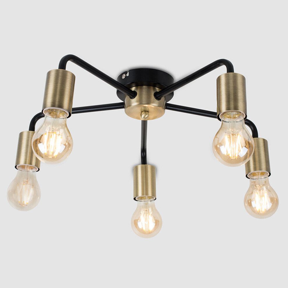 Connell 5 Way Black Ceiling Bar Light