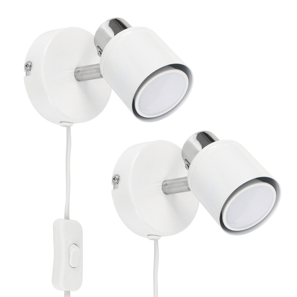 Benton Pair of Single White Indoor Wall Spotlight
