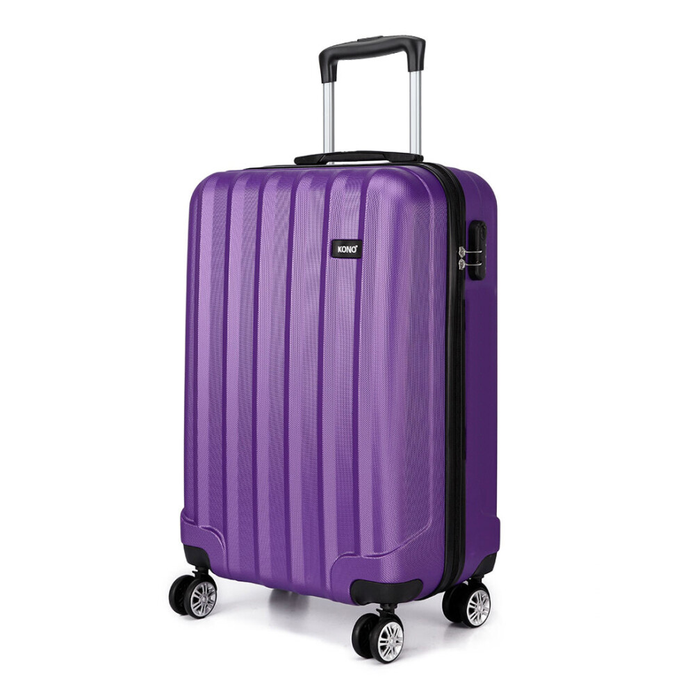 (28 inch ) Kono Hard Shell Luggage Lightweight ABS Travel Suitcase with 4 Spinner Wheels - Purple