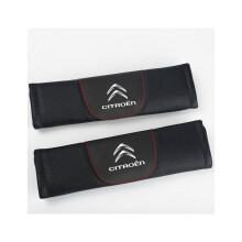 (Black) 2pcs Citroen Seat Belt Cover Shoulder Pad
