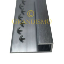 (3ft, Brushed Grey ) Prestige Square Edge Metal Door Bar Trim 3ft or 9ft