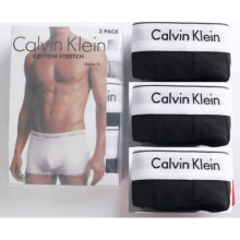 (L) Men's Calvin Klein Low Rise Boxers 3 Pack Black