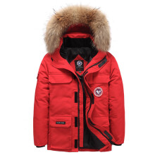 (red, 3XL) Winter new men's large fur collar down jacket short section workwear outdoor padded thickened jacket