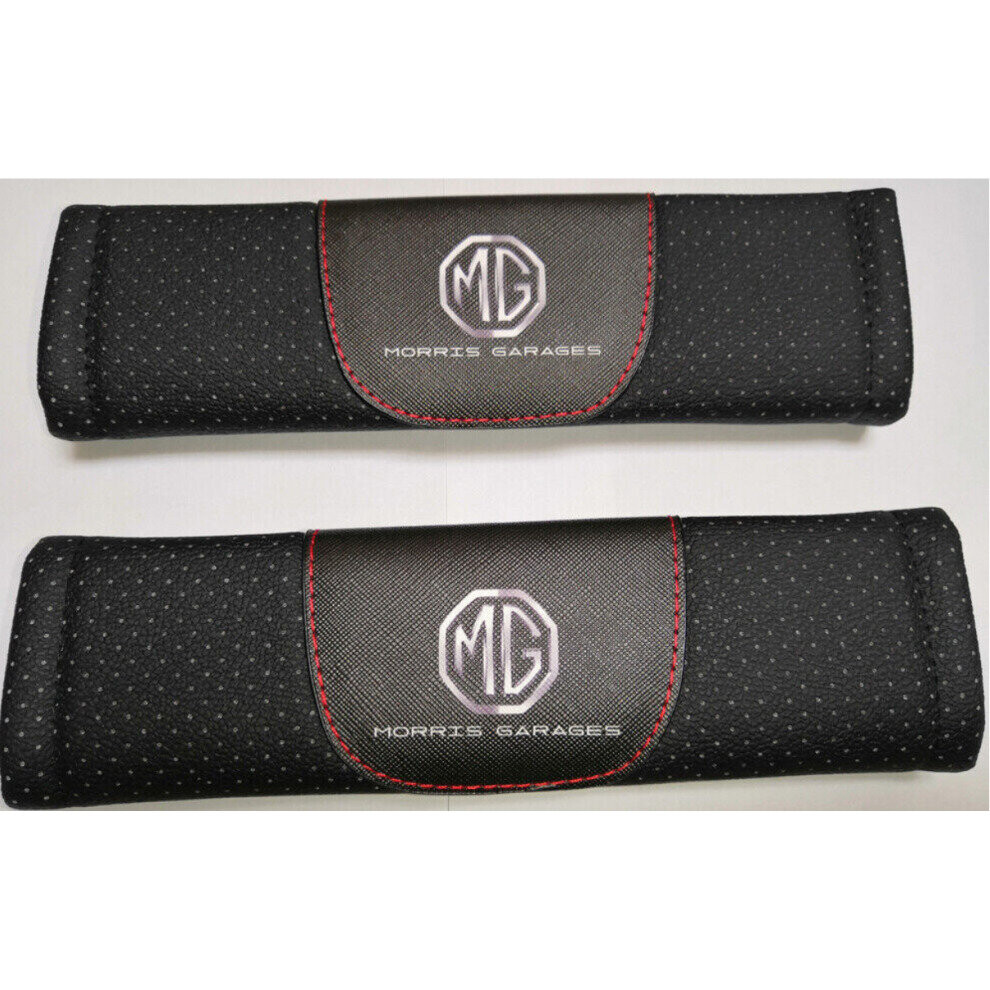 (Black) 2pcs MG Seat Belt Cover Shoulder Pad