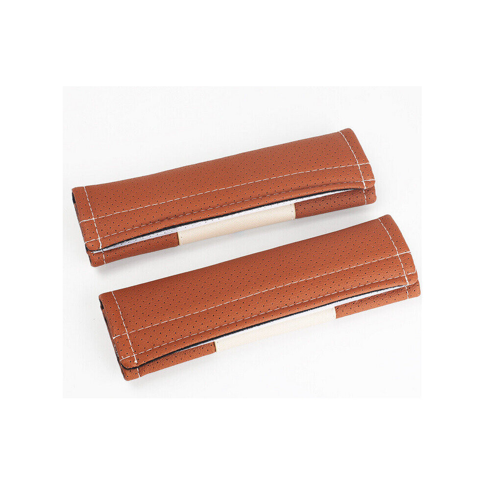(Brown) 2Pcs Car Seat Belt Shoulder Cover Fit For Mustang Brown 4754135872136