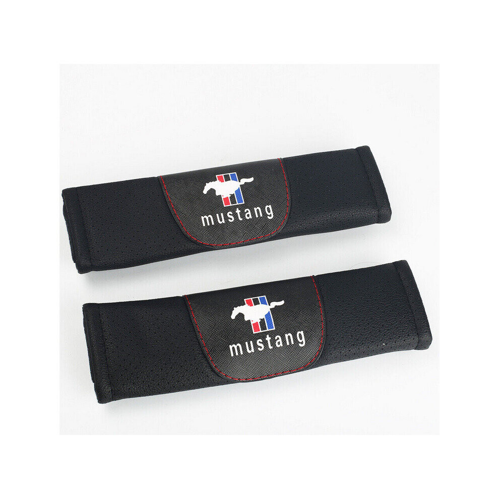 Paktoo (Black) 2Pcs Car Seat Belt Shoulder Cover Fit For Mustang Black
