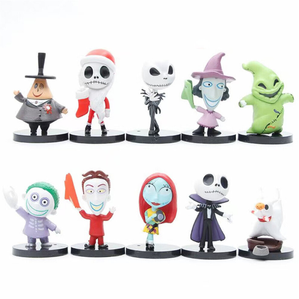 10Pcs Halloween The Nightmare Before Christmas Jack Skellington Mini Figures Toy