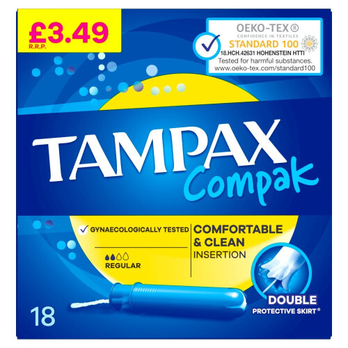 Tampax Compak Regular Tampons With Applicator X18 ( pack of 6 P 1