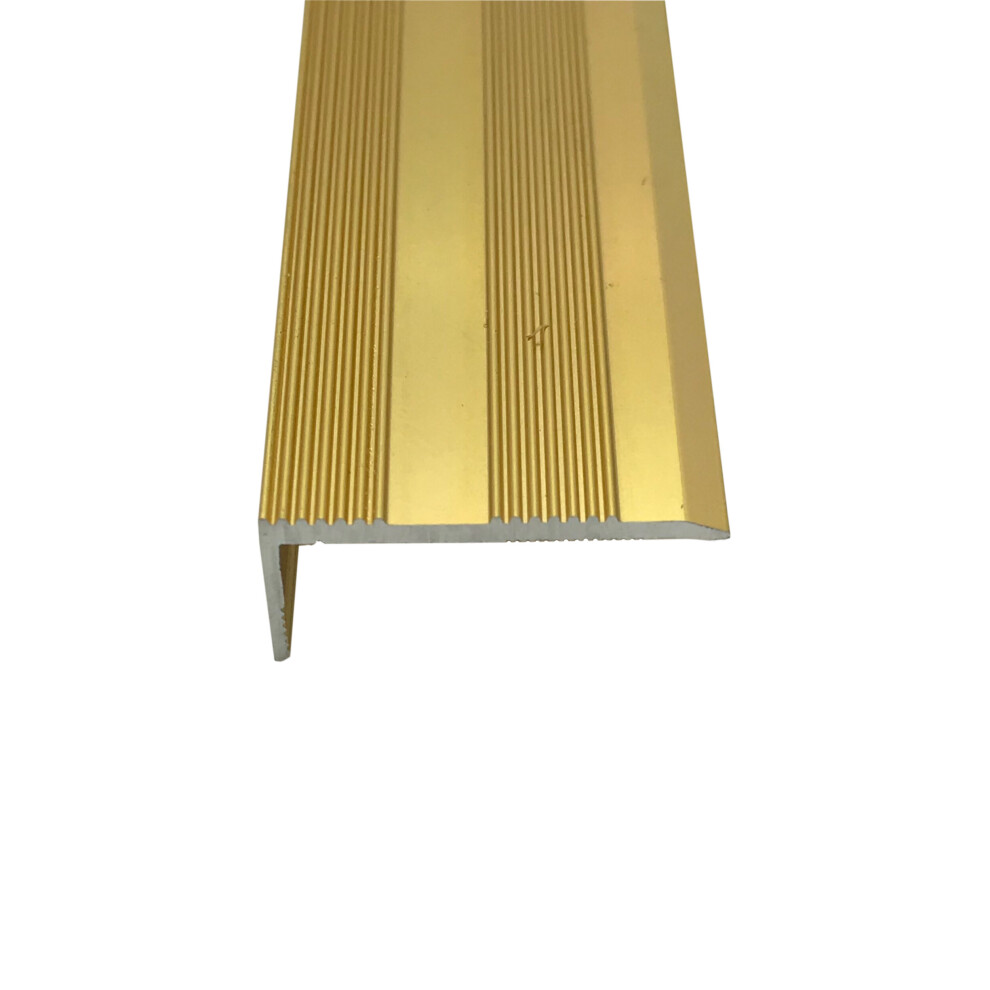 (9ft, Gold) Stair Nosing 15mm Threshold Trim/Edging 3ft or 9ft