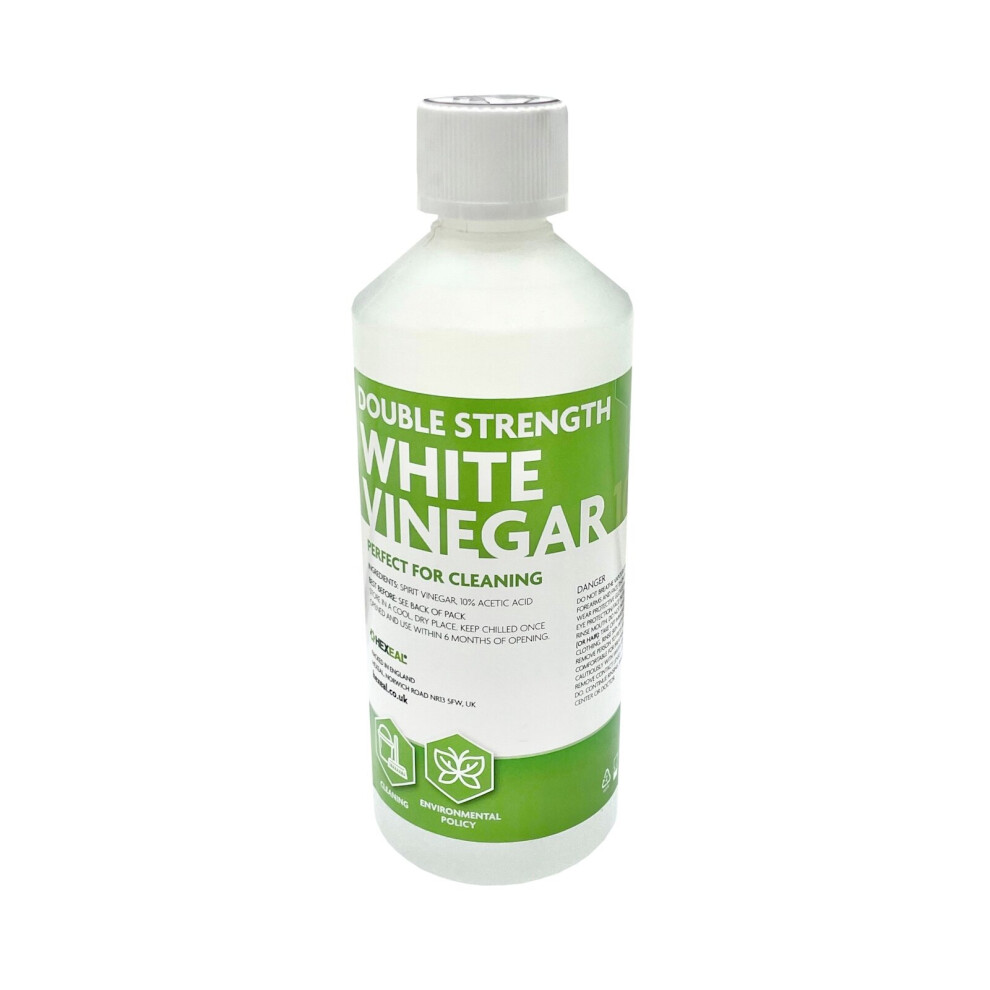 Hexeal Double Strength White Vinegar | 500ml | Grease remover and Surface cleaner