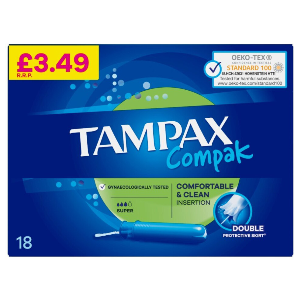 Tampax Compak Super Tampons With Applicator x18 ( pack of 6 )