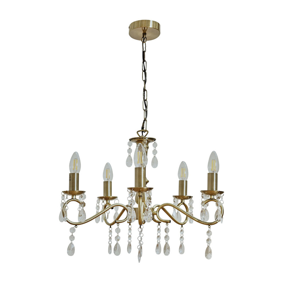 Argyll 5 Way Brass Ceiling Light Chandelier