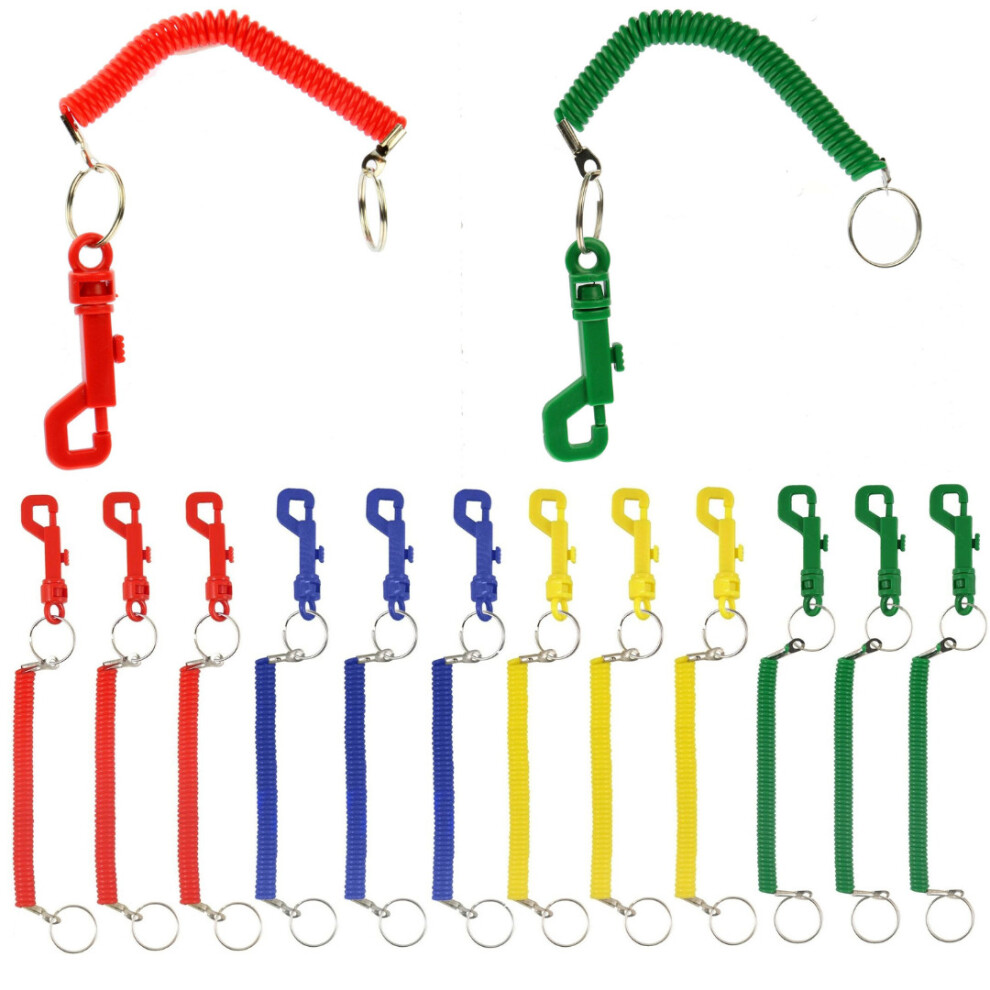 Lnd Gifts (6 Extendable Keyrings) Stretchy Keyring With Clip Multicoloured