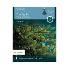 Pastel Micro LED Wire Christmas Tree Lights 7ft Multicolour 672 LEDs