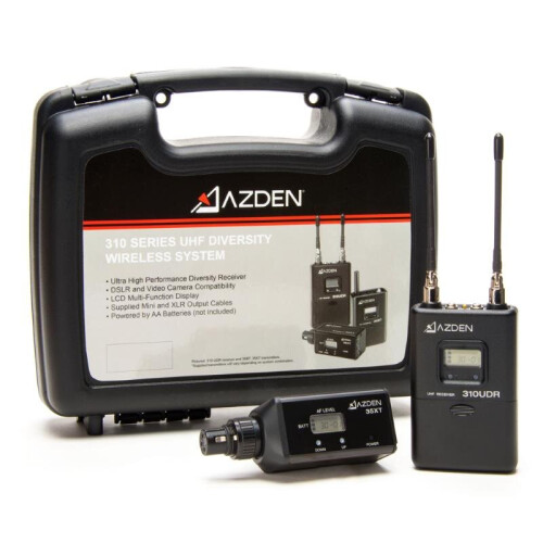 Azden 310XT UHF On-Camera Plug-In Wireless Microphone System Tx-Rx Kit AZD310XT 2
