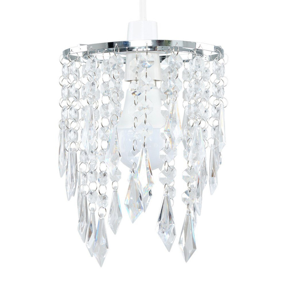 Clear Acrylic Droplets Silver Ceiling Pendant Shade