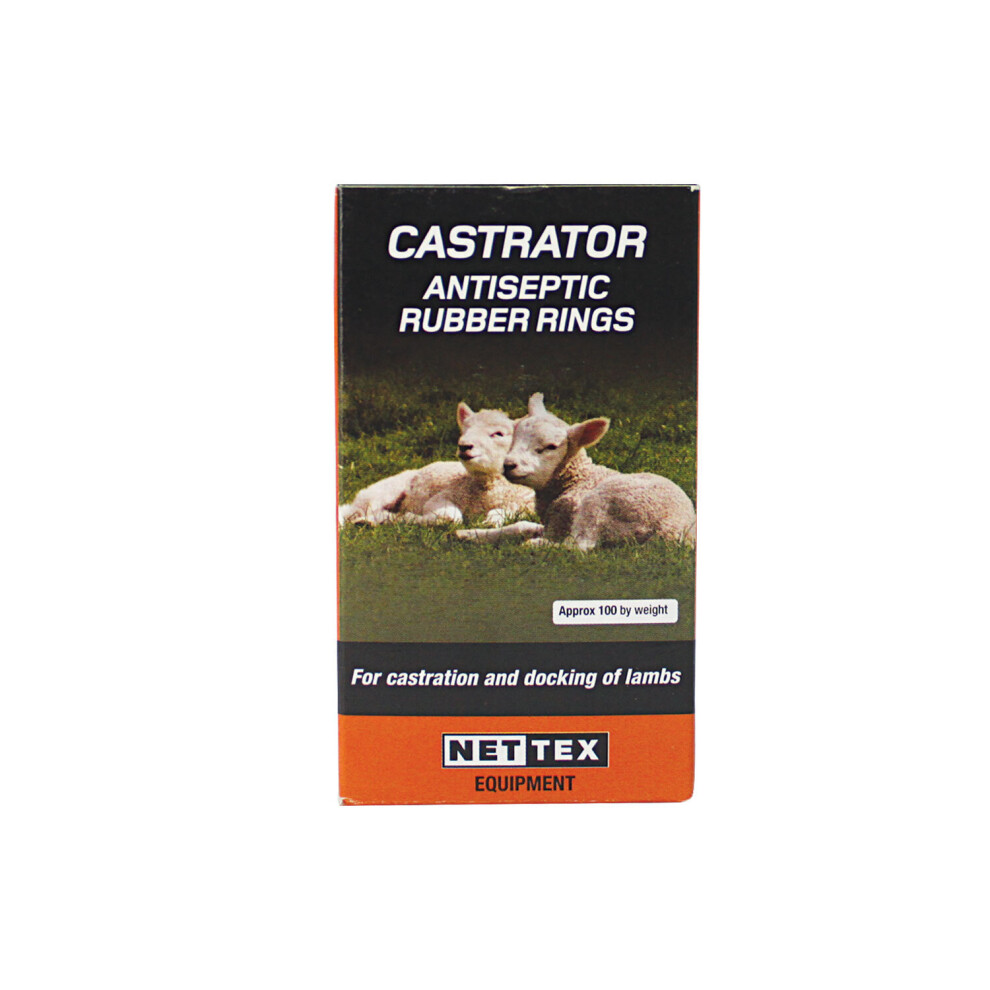 Nettex Castrator Antiseptic Rubber Rings For Lambs Docking 100 Pack