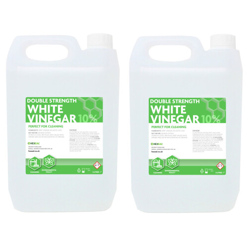 Hexeal Double Strength White Vinegar | 10L | Grease remover and Surface cleaner