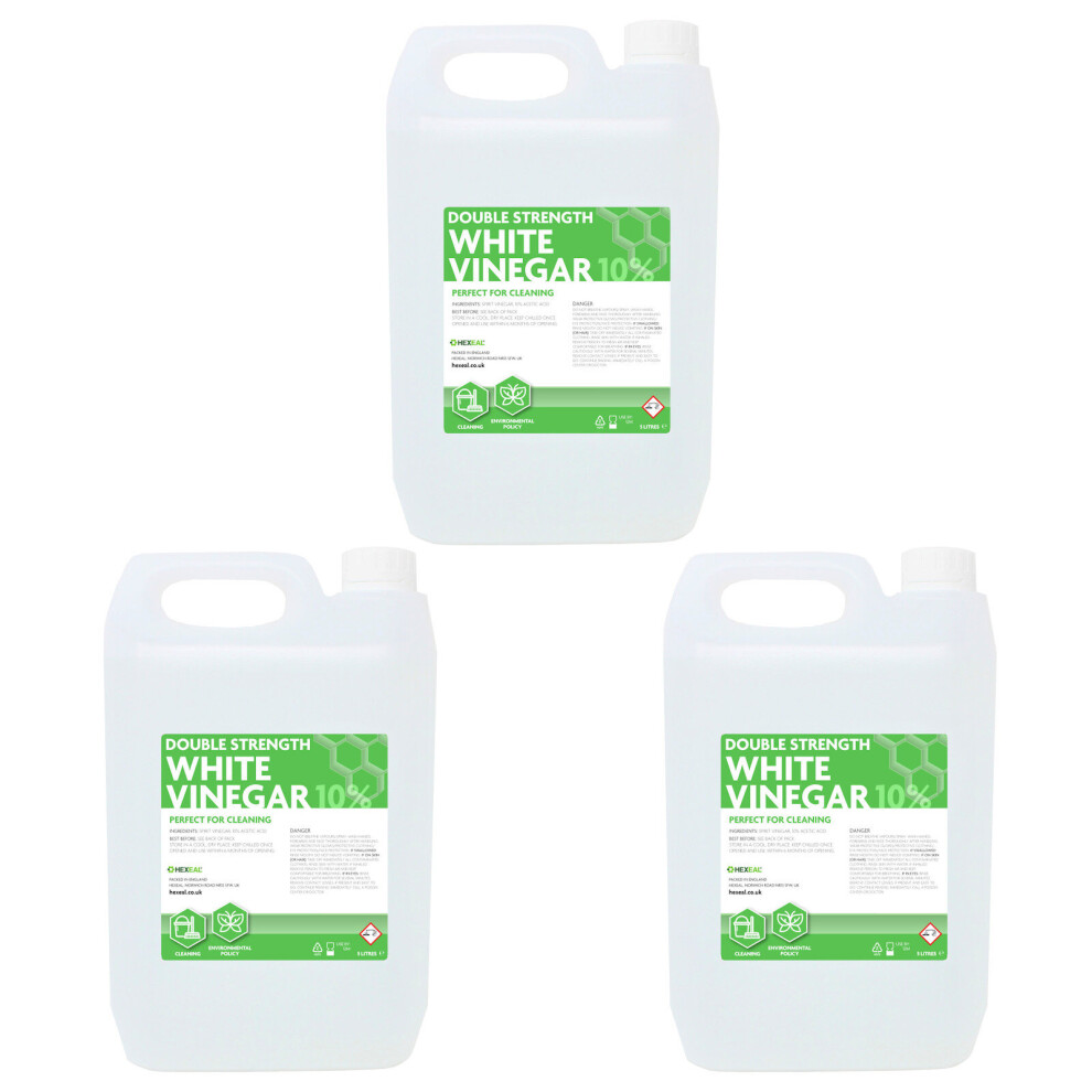 Hexeal Double Strength White Vinegar | 15L | Grease remover and Surface cleaner