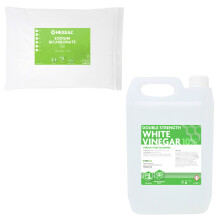 Hexeal Double Strength White Vinegar 5L and Sodium Bicarbonate 5kg Bag | Grease remover and Surface cleaner