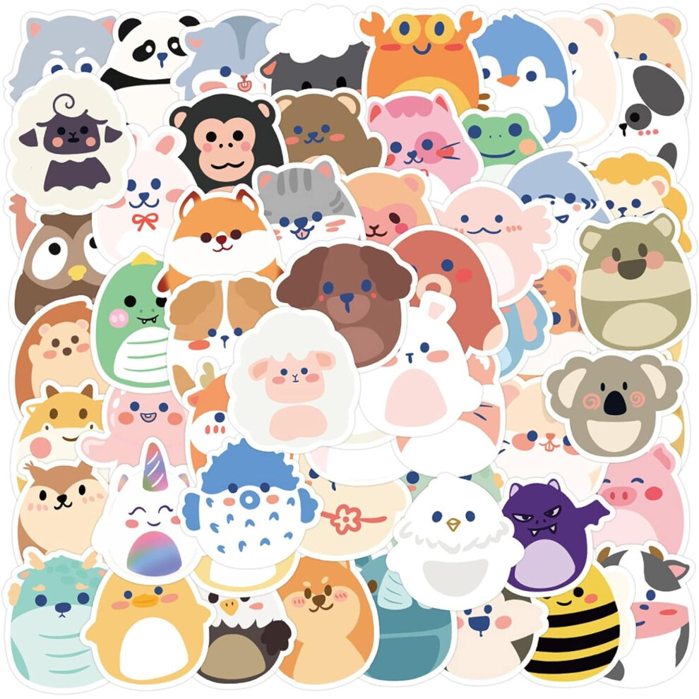 60Pcs Cartoon Animals Stickers Water Bottle Laptop Bicycle Luggage Guitar DIY Art Decal Patches Skateboard Waterproof Vinyl Cute Awards Stickers